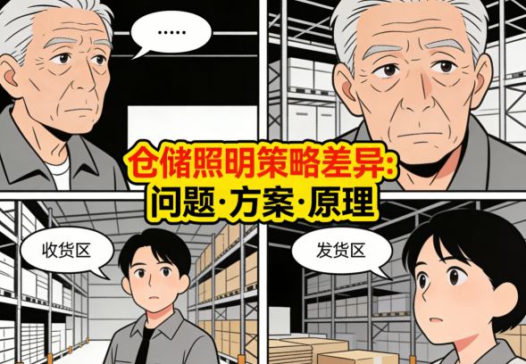 仓储存储区智能感应照明示意图