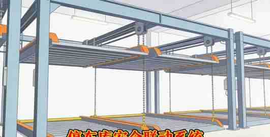 机械车库升降台联动照明实拍