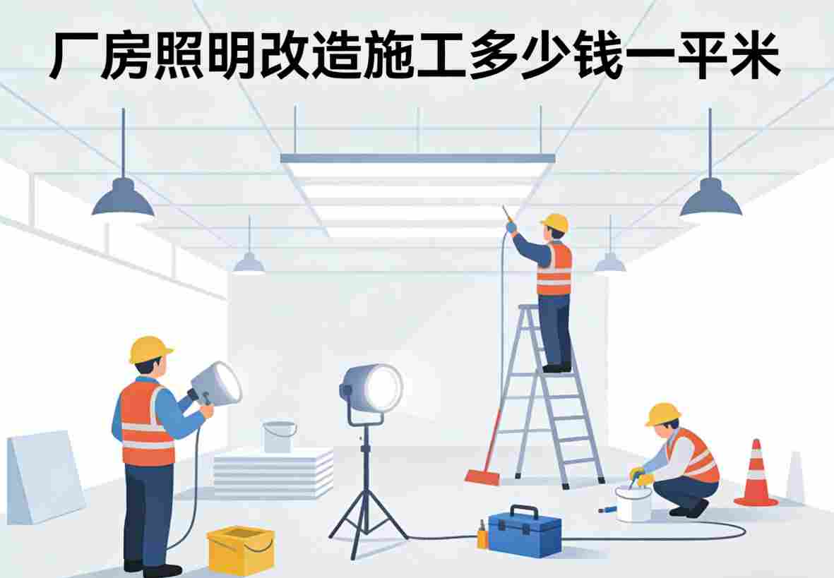 工矿灯安装细节与支架特写