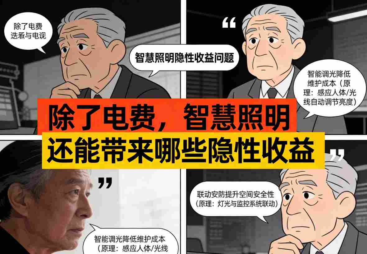 智慧照明系统大数据驾驶舱-展示多维度隐性收益