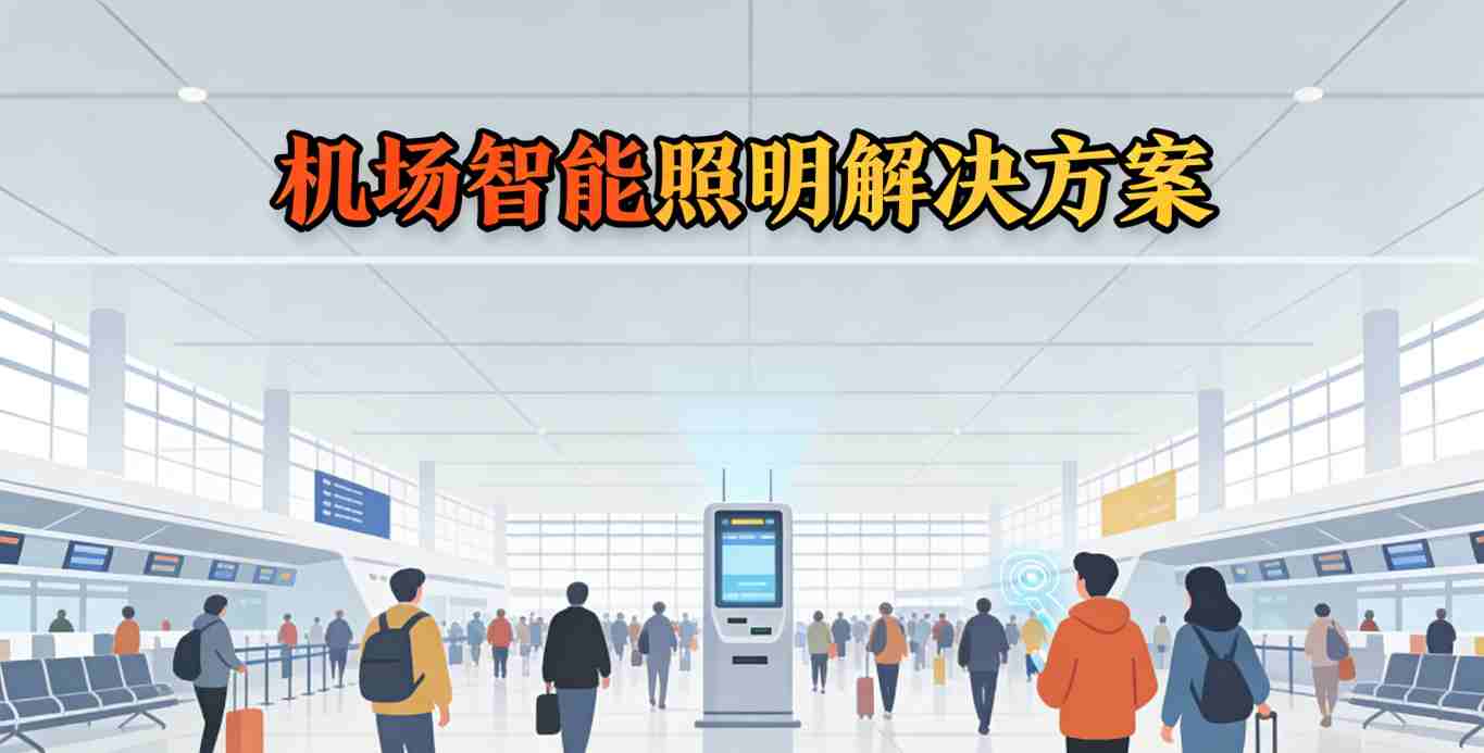 机场候机区智能调光场景-人少时微光节能模式