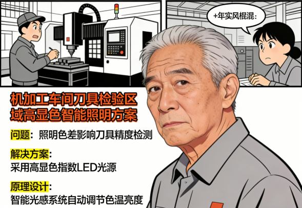 机加工车间刀具检验区域工作实景-光线不足问题