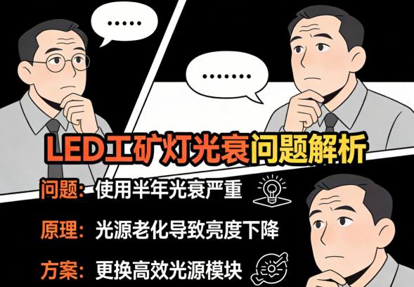 LED工矿灯光衰维修解决方案-更换LED模组