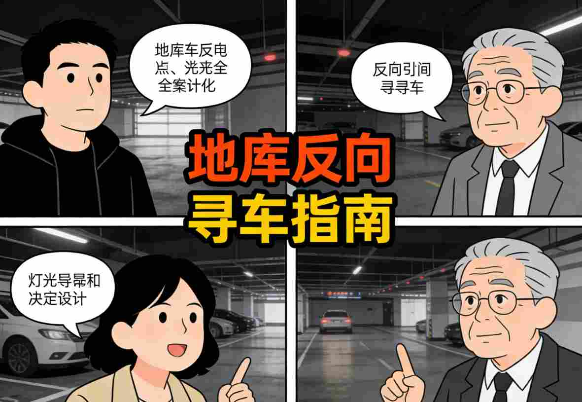 地库反向寻车与灯光引导系统完整架构与数据流图