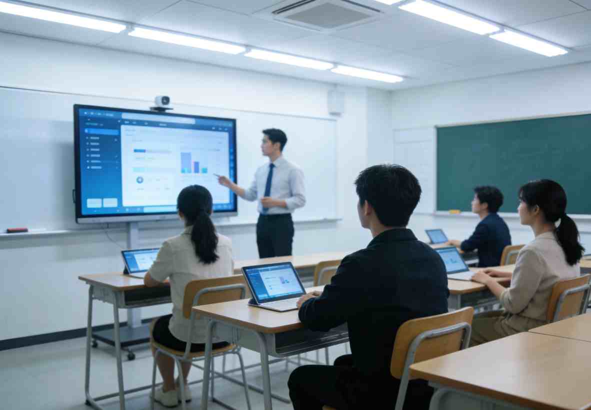 智慧教室智能照明效果对比图-传统照明问题展示