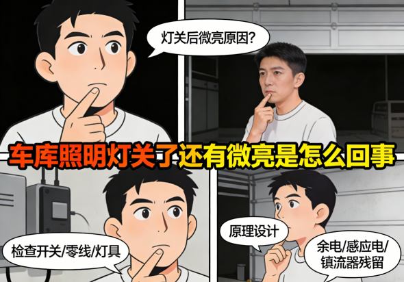 车库照明电路接线错误示意图开关控制零线