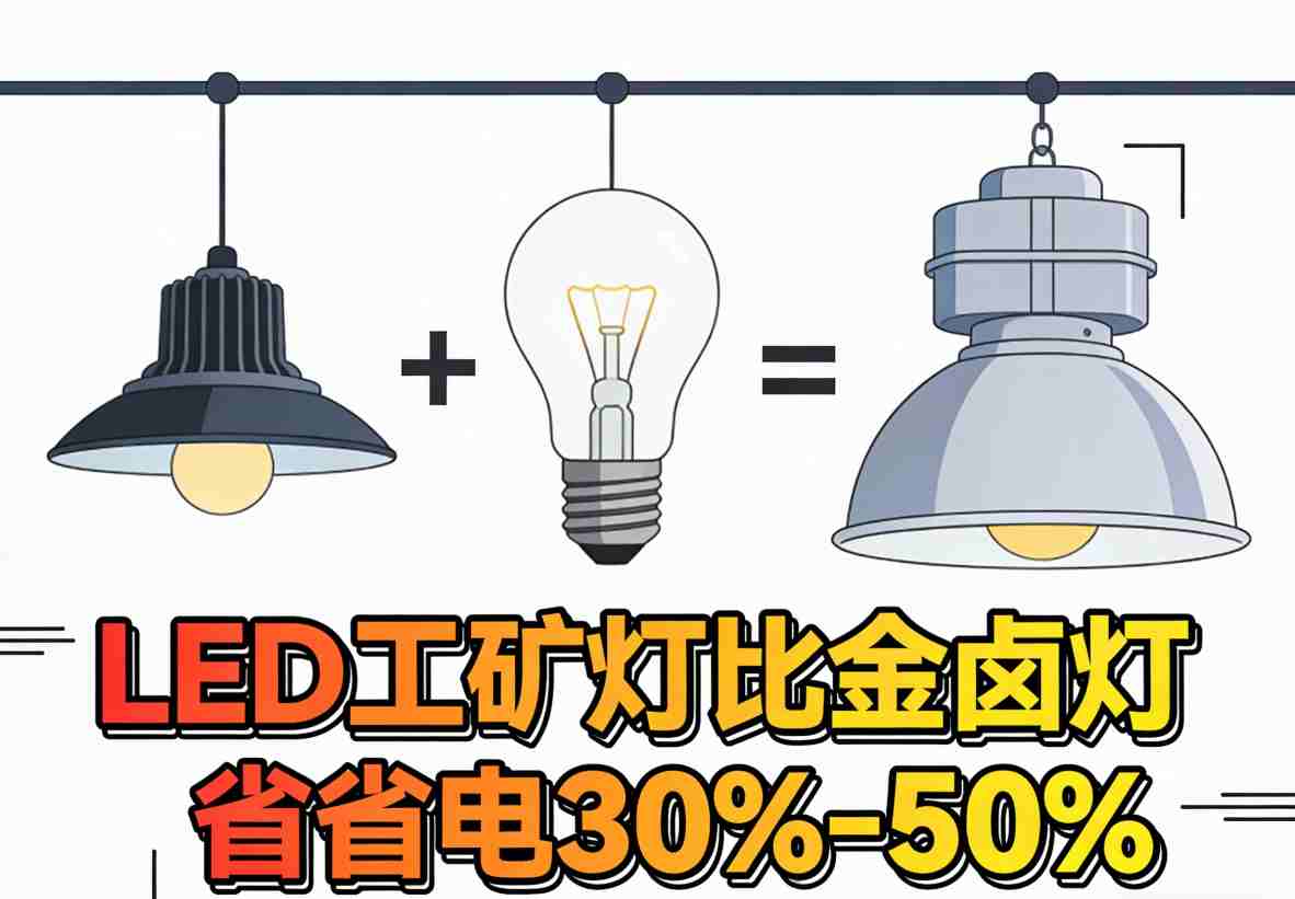 多盏LED工矿灯点亮车间