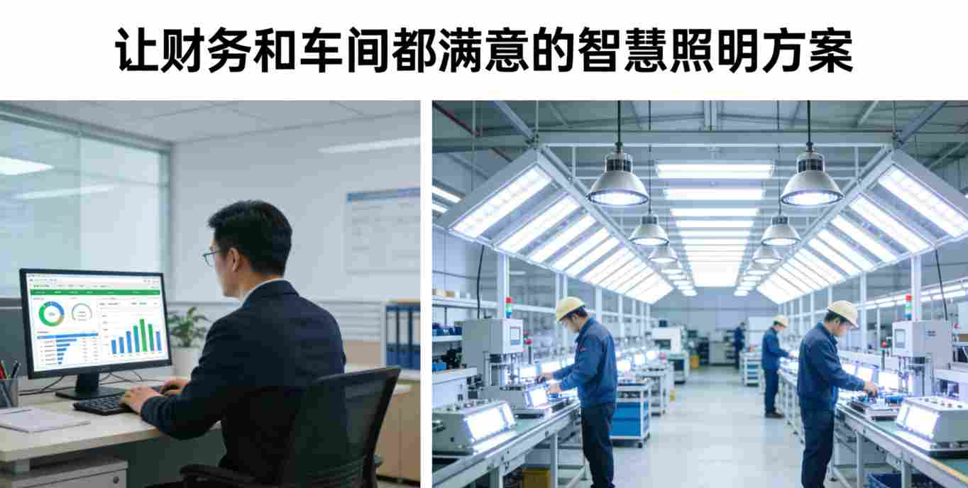 高显指无频闪灯具 车间照明实测