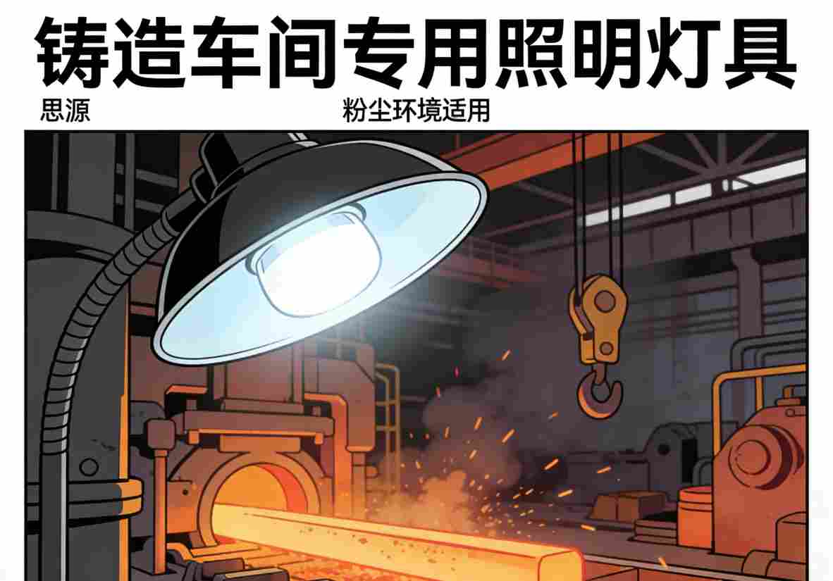 铸造车间粉尘环境专用照明灯具整排安装效果