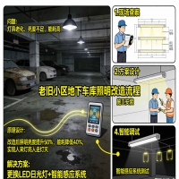 老旧小区地下车库照明改造流程